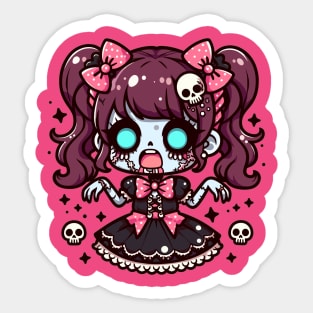 Zombie Girl Kawaii Sticker